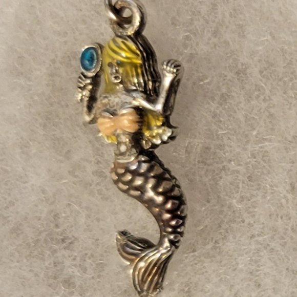 Belk cute colorful mermaid hypoallergenic silver hook earrings. - Picture 3 of 4